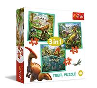 Trefl-Die außergewöhnliche Welt Der Dinosaurier de 20 a 50 Piezas, 3 Conjuntos, para niños a Partir de 4 años Puzzle, Color el increíble Mundo de los Dinosaurios, 20x19,5cm
