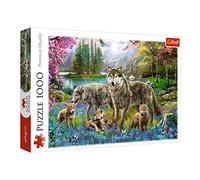 Trefl, Puzzle, Familia de Lobos, de 1000 Piezas, Lobos en el Bosque de Fondo, Manda de Lobos, Plantas, Paisaje boscoso, Rompecabezas DIY, Pasatiempo Creativo, Regalo, Diversión