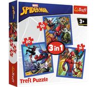 Trefl, Puzzle, Fuerza de la araña, Marvel Spiderman, de 20 a 50 Piezas, 3 Conjuntos, para niños a Partir de 3 años