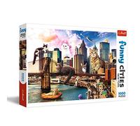 Trefl- Katzen in New 1000 Piezas, Ciudad Graciosa, Adultos y niños a Partir de 12 años Puzzle, Color Gatos en Nueva York, teile