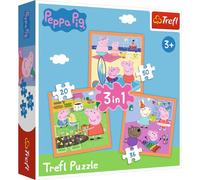 Trefl 916 34852 EA 3 in 1 Peppa Pig, Red
