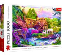 Trefl, Puzzle, La Tierra de los Cuentos, de 1000 Piezas, Vista a la cabaña, Molino, Castillo, Caballos, Río, Montañas, Flores, Rompecabezas DIY, Pasatiempo Creativo, Regalo, Diversión
