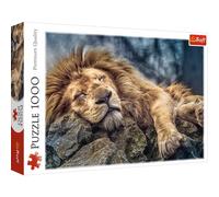 Trefl, Puzzle, León Dormido, de 1000 Piezas, Vista con un león en una Roca, Rey león, África, Animal, Mamífero, Jungla, Rompecabezas DIY, Pasatiempo Creativo, Regalo, Diversión