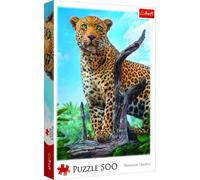 Trefl, Puzzle, Leopardo Salvaje, de 500 Piezas, Adultos y niños a Partir de 10 años