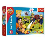 Trefl-18244 de 30 Piezas, para niños a Partir de 3 años Puzzle, Color listos para Ayudar, Sam el Bombero