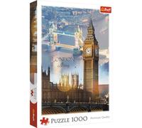 Trefl, Puzzle, Londres al Amanecer, de 1000 Piezas, Inglaterra, Capital, Ciudad, Mañana, Big Ben, Puente de la Torre, Rompecabezas DIY, Pasatiempo Creativo, Regalo