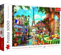 Trefl, Puzzle, Mañana parisina, de 1000 Piezas, Calle en París, Restaurantes, Torre Eiffel, Desayuno, Rompecabezas DIY, Pasatiempo Creativo, Regalo, Diversión