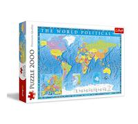 Trefl-Politische Weltkarte 2000 Piezas, Adultos y niños a Partir de 12 años Puzzle, Color Mapa político del Mundo, Idyllisches Leben