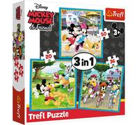 Trefl 34846 - Puzzle 3 en 1 modelo Minnie & Mickey Mouse 20-36-50 piezas, multicolor , color/modelo surtido