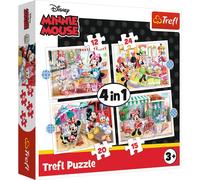 Trefl, Puzzle Minnie con Amigos de 12 a 24 Piezas, 4 Juegos para niños a Partir de 3 años, TR34355, Multicolor