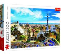 Trefl, Puzzle, Parque Güell, Barcelona, España, de 1500 Piezas, Vista de España, Vista a Barcelona, Europa, para Adultos y niños a Partir de 12 años