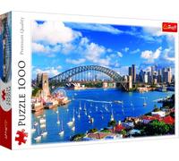 Trefl, Puzzle, Port Jackson, Sídney, de 1000 Piezas, Ciudades del Mundo, Vista, Bahía, Veleros, Rompecabezas DIY, Pasatiempo Creativo, Diversión, Regalo
