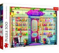Trefl- Tienda de confitería 500 Piezas, Adultos y niños a Partir de 10 años Puzzle, Color Dulces