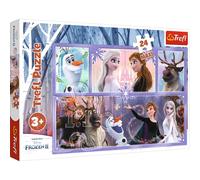 Trefl-Un Mundo Lleno 24 Maxi Elementi, per Bambini da 3 Anni Puzzels, Color un Mondo pieno di Magia, Disney Frozen 2 (14345)