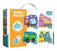 Trefl - Puzzle - Vehículos de construcción de 3 a 6 Piezas 4 Conjuntos, para niños a Partir de 2 años,