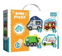 Trefl, Puzzle, Vehículos y Profesiones, de 3 a 6 Piezas, 4 Conjuntos, para niños a Partir de 2 años