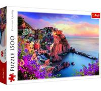Trefl, Puzzle, Vista de Manarola, de 1500 Piezas, Paisaje, Italia, Cinco Tierras, Vacaciones, Vista romántica, para Adultos y niños a Partir de 12 años
