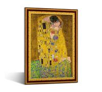 Trefl - PuzzleFrame - El Beso, Gustav Klimt - Rompecabezas de 500 Piezas con Marco, para Adultos y niños Mayores de 10 años