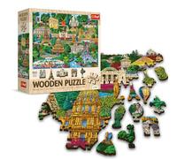 Trefl Puzzles France - 1000 elementos, artesanía de madera, formas irregulares, 100 símbolos y monumentos franceses, rompecabezas moderno de alta calidad para adultos y niños a partir de 12 años