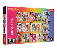 Trefl - Rainbow High, Colección de Muñecas de Moda - Puzzles 10 en 1, 10 Puzzles Jigsaw, de 12 a 48 Piezas - Puzzles con Personajes de Cuentos de Hadas, Muñecas Rainbow High para Niños a Partir de 4
