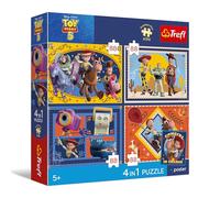 Trefl - Rompecabezas 4 en 1: Toy Story, Toy Time - 4 x 88 piezas - Póster único, juego de cuatro rompecabezas para niños a partir de 5 años