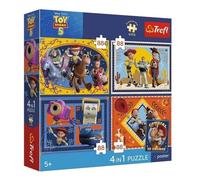 Trefl - Rompecabezas 4 en 1: Toy Story, Toy Time - 4 x 88 piezas - Póster único, juego de cuatro rompecabezas para niños a partir de 5 años