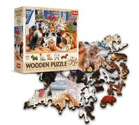 Trefl Rompecabezas de amistad con perros, 1000 elementos, artesanía de madera, formas irregulares, 100 figuras de animales, rompecabezas moderno de alta calidad para adultos y niños a partir de 12