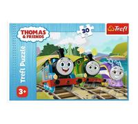 Trefl - Thomas and Friends, Thomas Alegre - Puzle de 30 Piezas - Puzle de Colores con los Personajes de la Serie Infantil sobre locomotoras, Entretenimiento Creativo