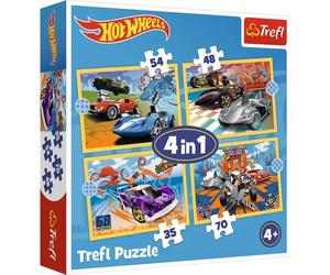 Trefl: rompecabezas de vehículos Hot Wheels - 4 en 1