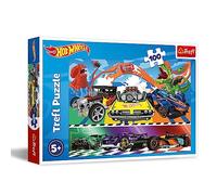 Trefl- Ruedas Calientes Hot Wheels, A Toda Velocidad 100 Piezas-Puzle de Colores con los Coches Famosos, Entretenimiento Creativo, Juego para niños a Partir de 5 años, Multicolor (16466)