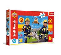 Trefl - Sam el Bombero, Sam el Bombero Siempre servicial - Puzzle de 100 Piezas - Puzzle Colorido con Personajes de Cuentos de Hadas, para niños a Partir de 5 años