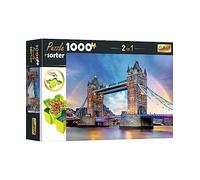 Trefl 10654 Puzzle 1000 Teile, Sorter 6 Fächer, Ordnen, Sortieren, Tragen Aufbewahren, Kreative Unterhaltung, Für Erwachsene und Kinder ab 12 Jahren 2-in-1, Rainbow About The Tower Bridge