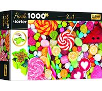 Trefl Clasificador de Rompecabezas de 6 Bandejas Apilar Clasificar Transportar para Adultos y Niños a Partir de 12 Años Juego 2 en 1 Puzzle, Color Dulces (10662)