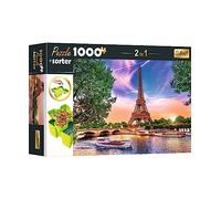 Trefl - Set 2En1 Puzzle + Clasificador, Puzzle 1000 Elementos - Puesta De Sol En París - Clasificador De Rompecabezas, Apilar, Clasificar, Transportar, para Adultos Y Niños A Partir De 12 Años