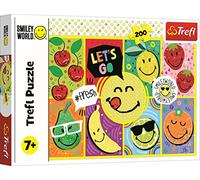 Trefl 200 Piezas-Sonrisa, Emotes, Coloridos Frutas, Entretenimiento Creativo, Diversión para Niños a Partir de 7 años Puzzle, Color World, Alegre Smiley (13297)
