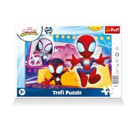 Trefl - Spidey and His Amazing Friends, Paquete «Spider» - Rompecabezas Enmarcado para niños pequeños, 15 Piezas Grandes, para niños a Partir de 3 años