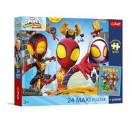 Trefl - Spidey and His Super Friends, Las aventuras del Equipo Araña - Rompecabezas Maxi de 24 piezas - 24 piezas grandes, póster coleccionable, entretenimiento creativo, para niños a partir de 3 años