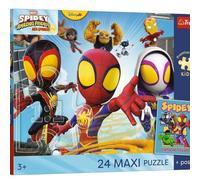 Trefl - Spidey and His Super Friends, Las aventuras del Equipo Araña - Rompecabezas Maxi de 24 piezas - 24 piezas grandes, póster coleccionable, entretenimiento creativo, para niños a partir de 3 años