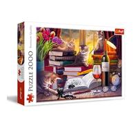 Trefl Tarde Felina-Puzle de 2000 Piezas-Rompecabezas DIY con Animales, Entretenimiento Creativo, Puzzle clásico para Adultos y niños a Partir de 14 años, Multicolor (27126)