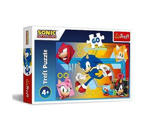 Trefl The Hedgehog, Acción 60 Elementos Rompecabezas Colorido con Personajes Sonic, Entretenimiento Creativo, Juego para Niños de 4 Años y Más, 17387, Multicoloured