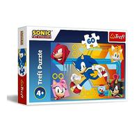 Trefl The Hedgehog, acción 60 Piezas-Puzle de Colores con los Personajes del Videojuego Sonic, Entretenimiento Creativo, Juego para niños a Partir de 4 años, Multicolor (17387)