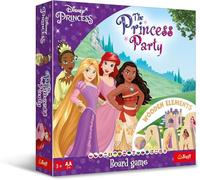 Trefl - The Princess Party, Disney Princess - Juego de Mesa Familiar, Figuras de Madera y Dados, trae a Las Princesas al Castillo, un Juego para los más jóvenes con Personajes de Cuentos de Hadas,