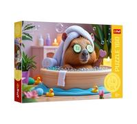 Trefl - The Treflik Family, CAPI en el SPA - Puzzle de 160 Piezas - Puzzle Colorido con CAPI en el SPA casero, Entretenimiento Creativo, diversión para niños a Partir de 6 años