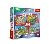 Trefl - The Treflik Family, El Viaje de la Familia Treflik - Puzle 4 en 1, 4 Rompecabezas, de 35 a 70 Piezas - Distintos Grados de dificultad, para niñas y niños a Partir de 4 años