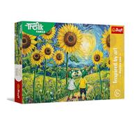 Trefl - The Treflik Family, Inspired by Art, Paseo Entre Girasoles - 100 Piezas - Rompecabezas Colorido con Personajes de Cuentos de Hadas, diversión para niños a Partir de 5 años