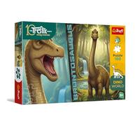 Trefl - The Treflik Family, Inspired by Dino World, Brontosaurus - 100 Piezas - Rompecabezas de Dinosaurios de Colores, Entretenimiento Creativo, diversión para niños a Partir de 5 años