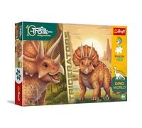 Trefl - The Treflik Family, Inspired by Dino World, Triceratops - 100 Piezas - Rompecabezas de Dinosaurios de Colores, Entretenimiento Creativo, diversión para niños a Partir de 5 años