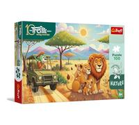 Trefl - The Treflik Family, Inspired by Nature, Leones - 100 Piezas - Rompecabezas a Todo Color con Personajes de Cuentos de Hadas, Entretenimiento Creativo, diversión para niños a Partir de 5 años