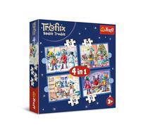 Trefl - The Treflik Family, Los Treflik y la Nieve - Puzle 4en1, 4 Rompecabezas, de 12 a 24 Piezas - Distintos Grados de dificultad, para niños a Partir de 3 años