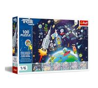 Trefl - Familia Treflik, Trefline en el espacio - Puzzle de 100 elementos - Rompecabezas de colores con héroes cuentos de hadas, colecciona todos de la colección, para niños a partir de 5 años